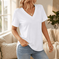 Lunavia – Soft V-Neck Tee with Rolled Cuffs