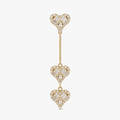 Lunavia – Triple Heart Drop Earrings with Matching Ear Cuff