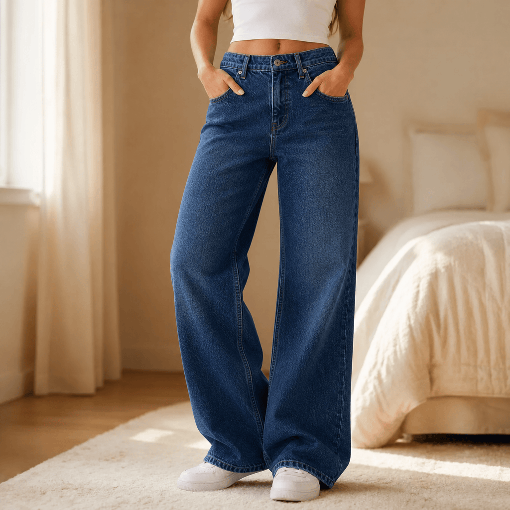 Lunavia – Women's Vintage Relaxed-Fit Wide-Leg Jeans