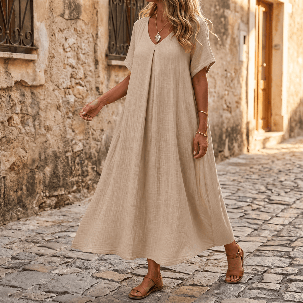 Lunessa – Women's breezy linen-look summer dress