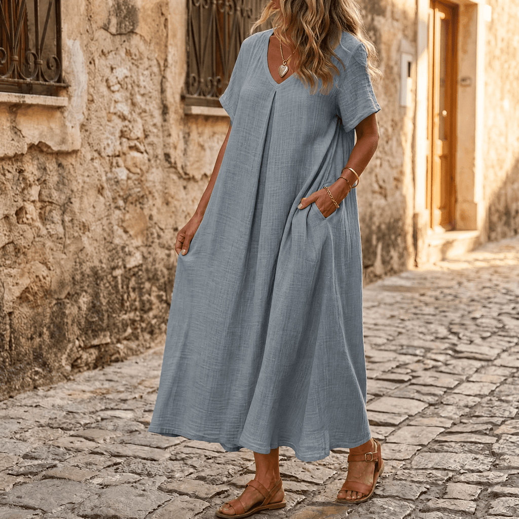 Lunessa – Women's breezy linen-look summer dress