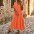 Lunessa – Women's breezy linen-look summer dress