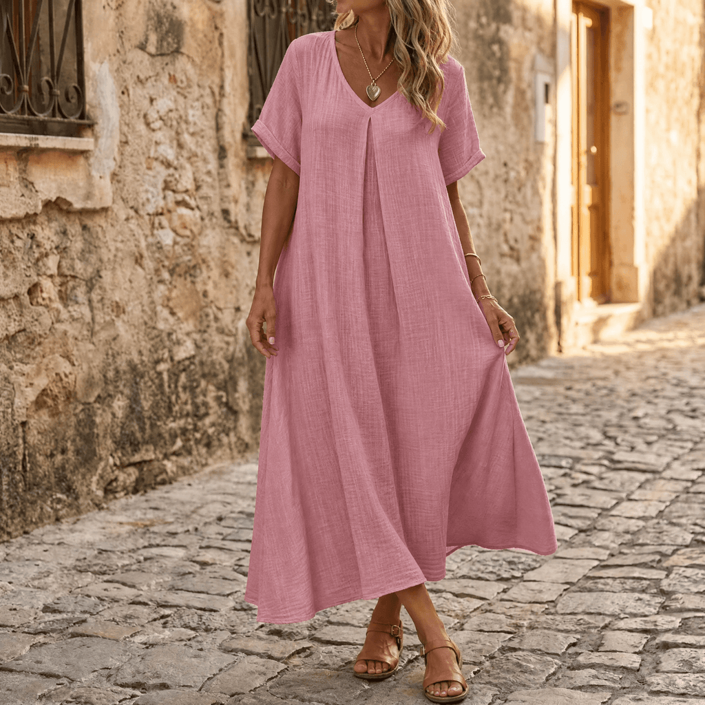 Lunessa – Women's breezy linen-look summer dress