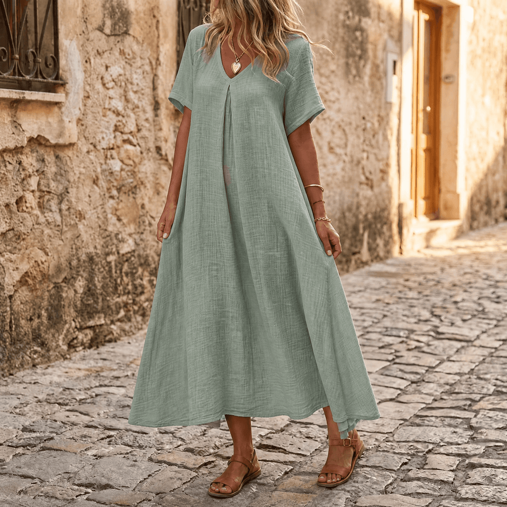Lunessa – Women's breezy linen-look summer dress