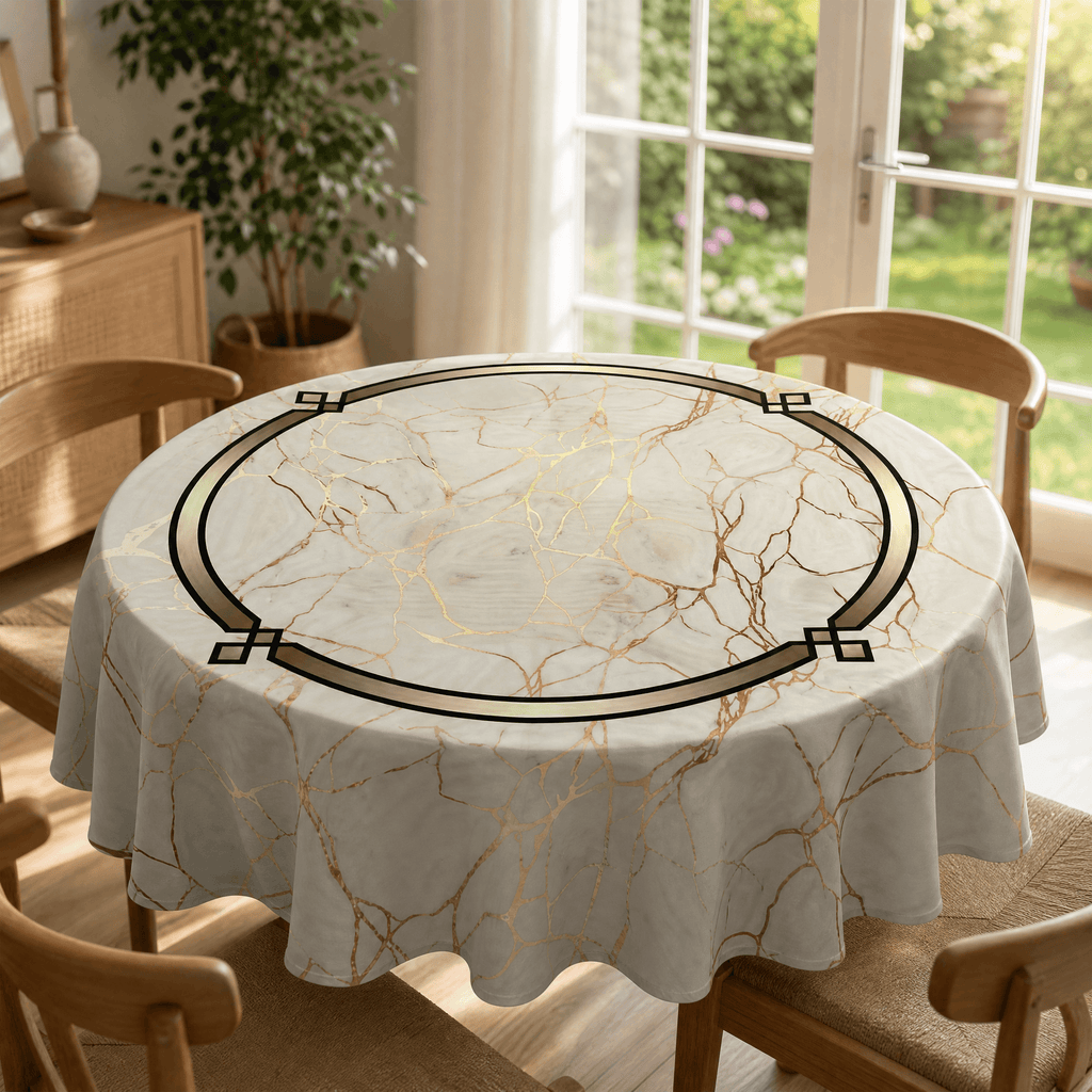Marblara – Waterproof Gold Marble Tablecloth