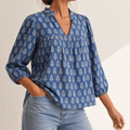 Marivell – Women's Block-Print V-Neck Summer Blouse