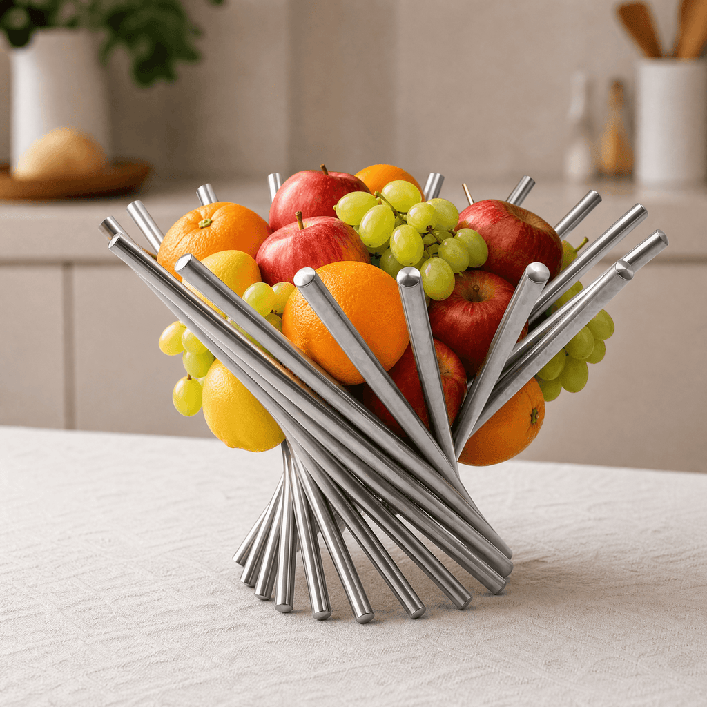 Nestelle – Elegant Stainless Steel Fruit Display Bowl