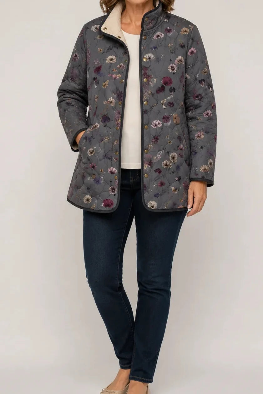 Wearbella – Floral Print Quilted Puffer Jacket
