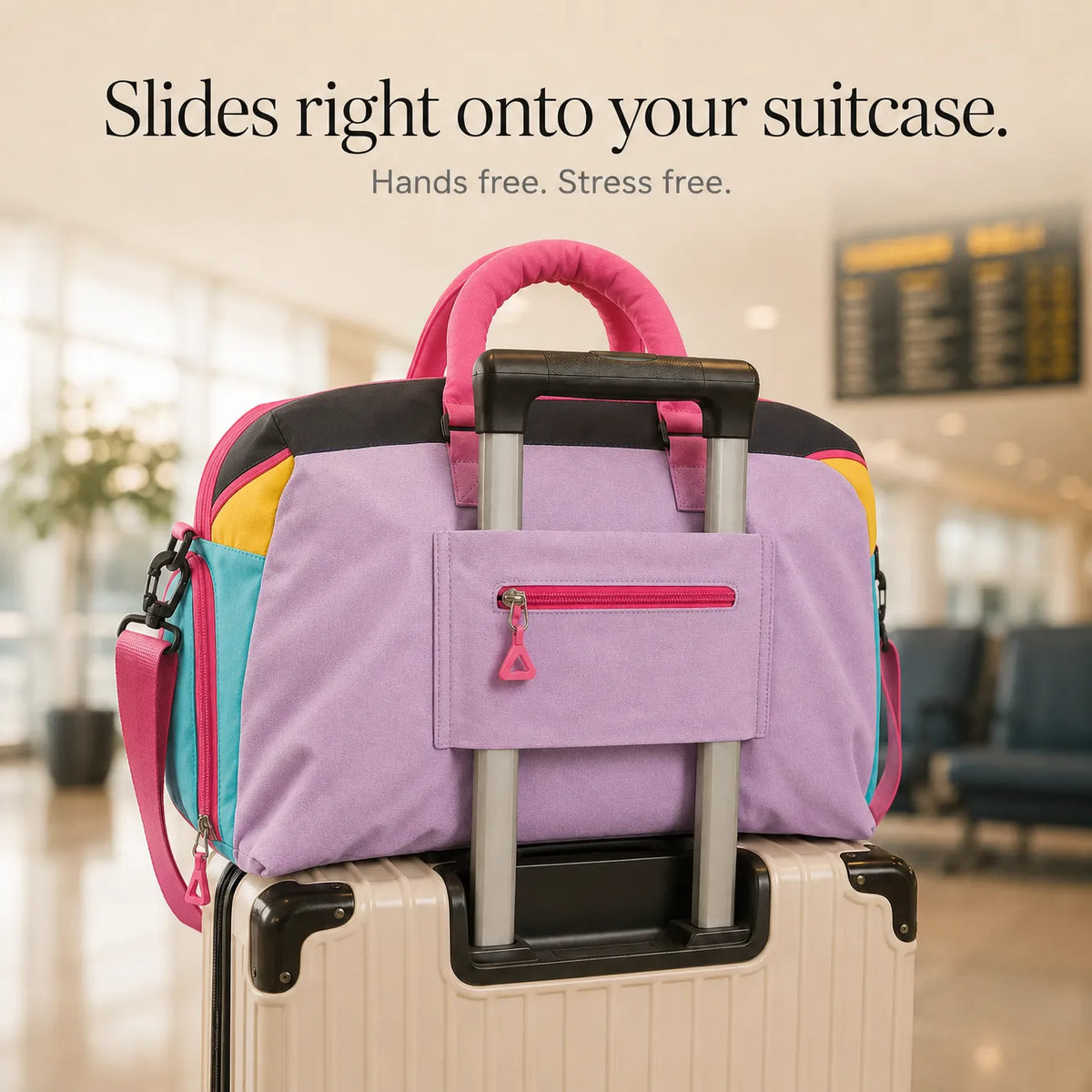 Solara – Color Block Weekend Bag with Crossbody Strap