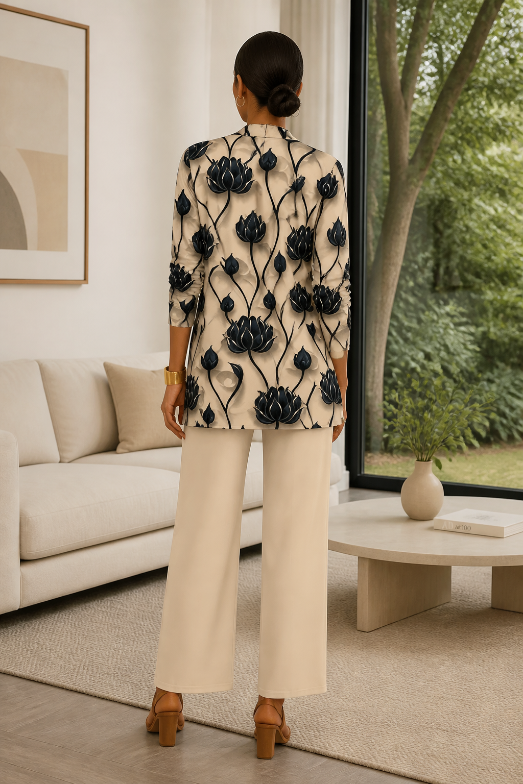 Vestrella – Printed Three-Piece Wide-Leg Set