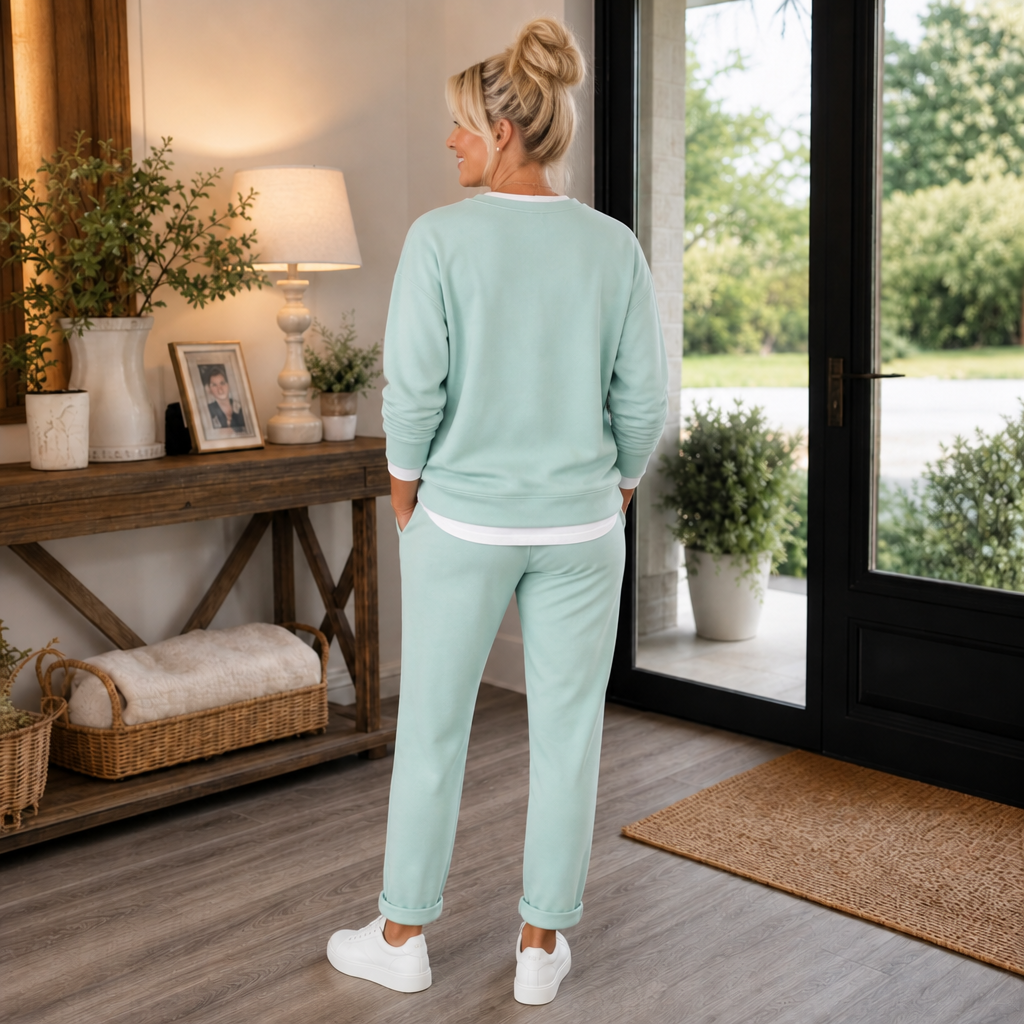 Wearbella – Side-Slit Sweatshirt And Jogger Set