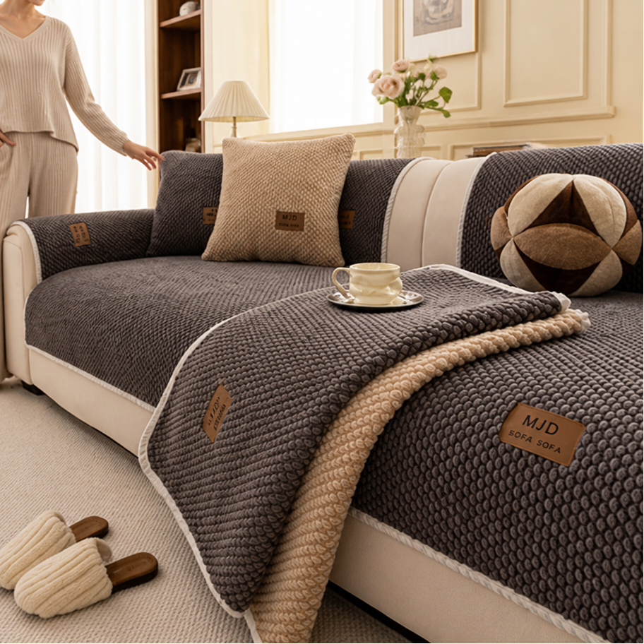 Nestora – Modular Non-Slip Chenille Sofa Cover