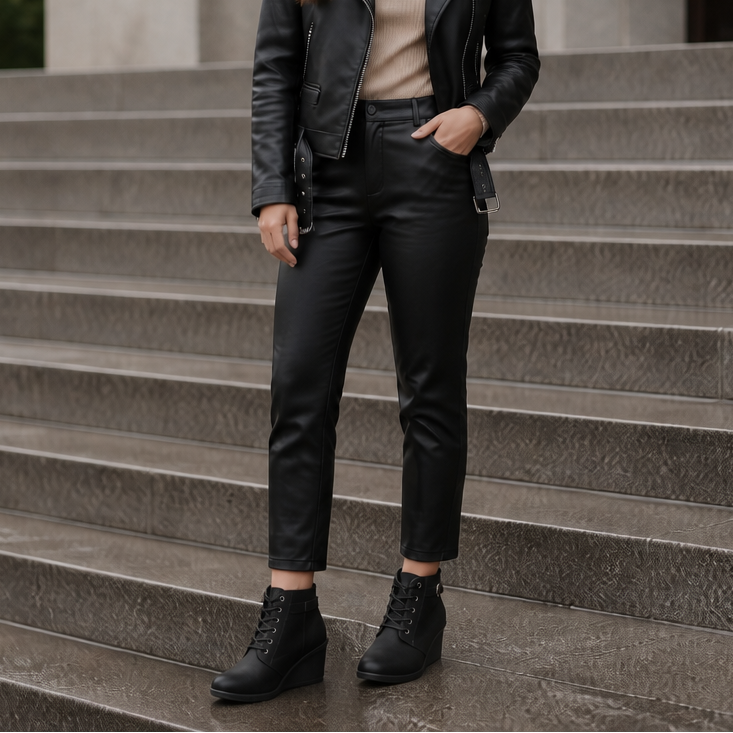 Stepeasy – Water-Repellent Side-Zip Wedge Ankle Boots