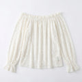 Veluna - Off-Shoulder Lace Blouse with Bell Sleeves