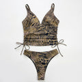 Lunavia – Women's Leopard Print Plunge Bikini Set