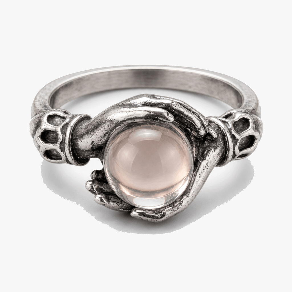 Orbivra – Gothic crystal ball statement ring