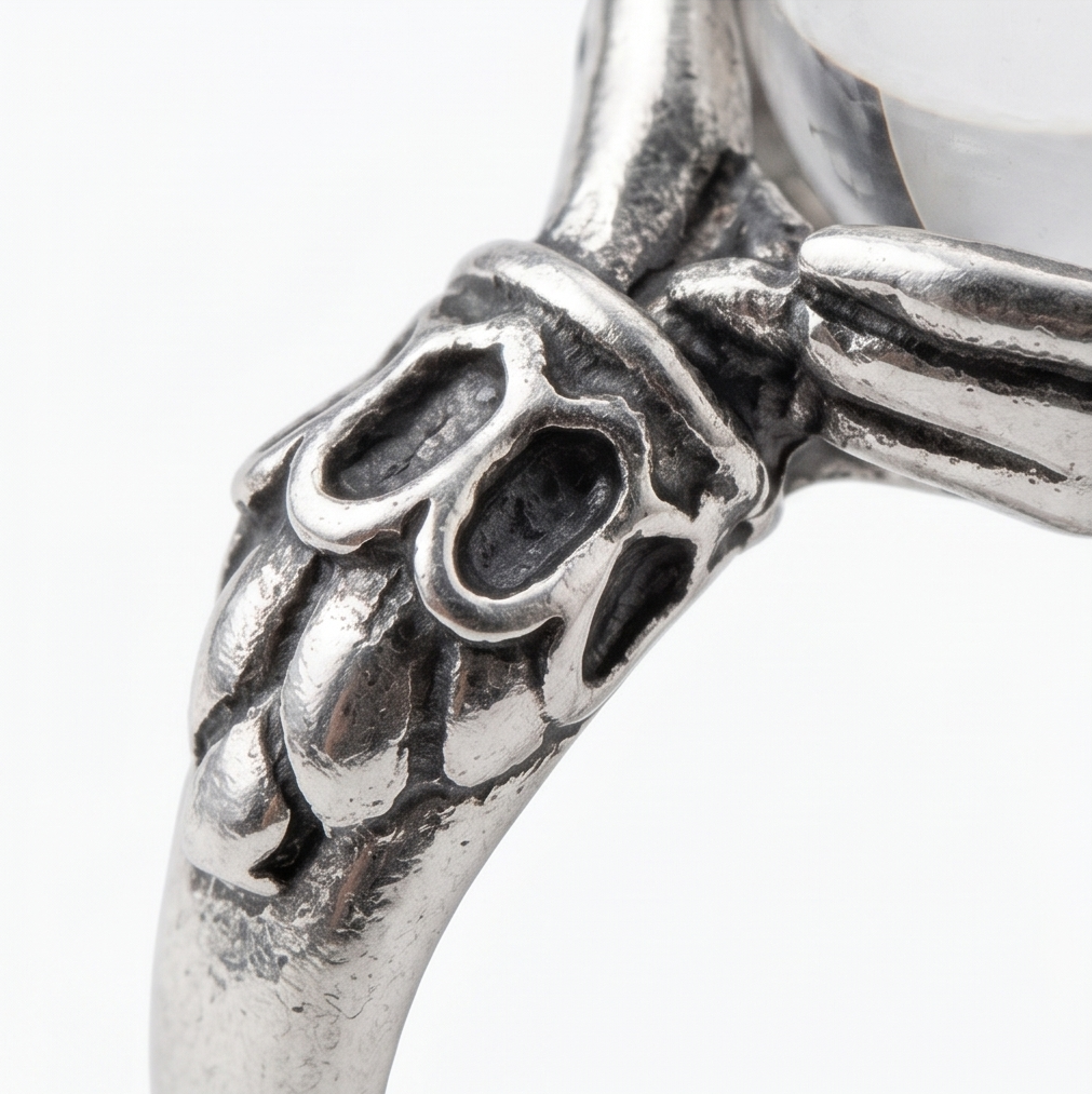 Orbivra – Gothic crystal ball statement ring