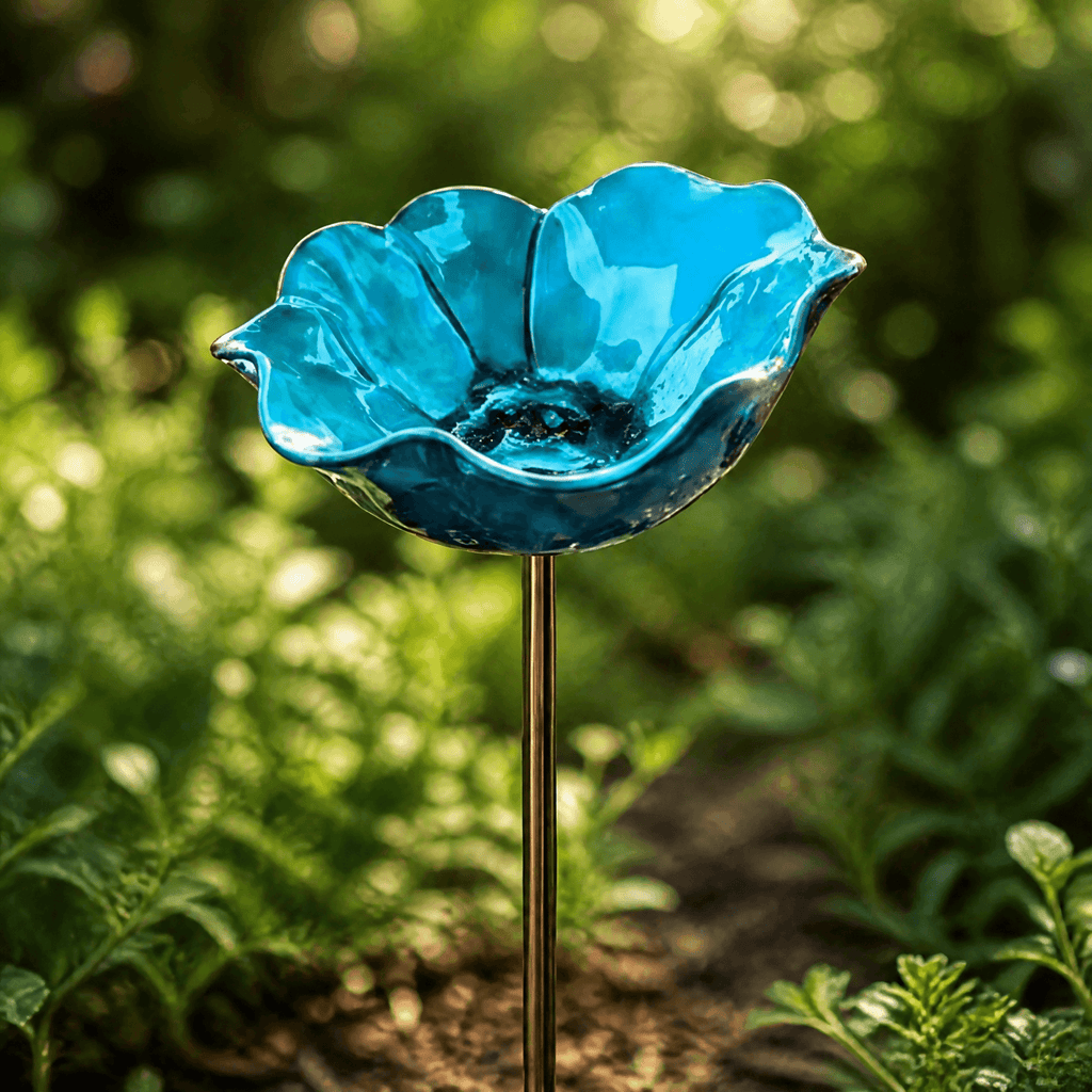 Petalune – Handcrafted Flower Bird Bath Garden Stake