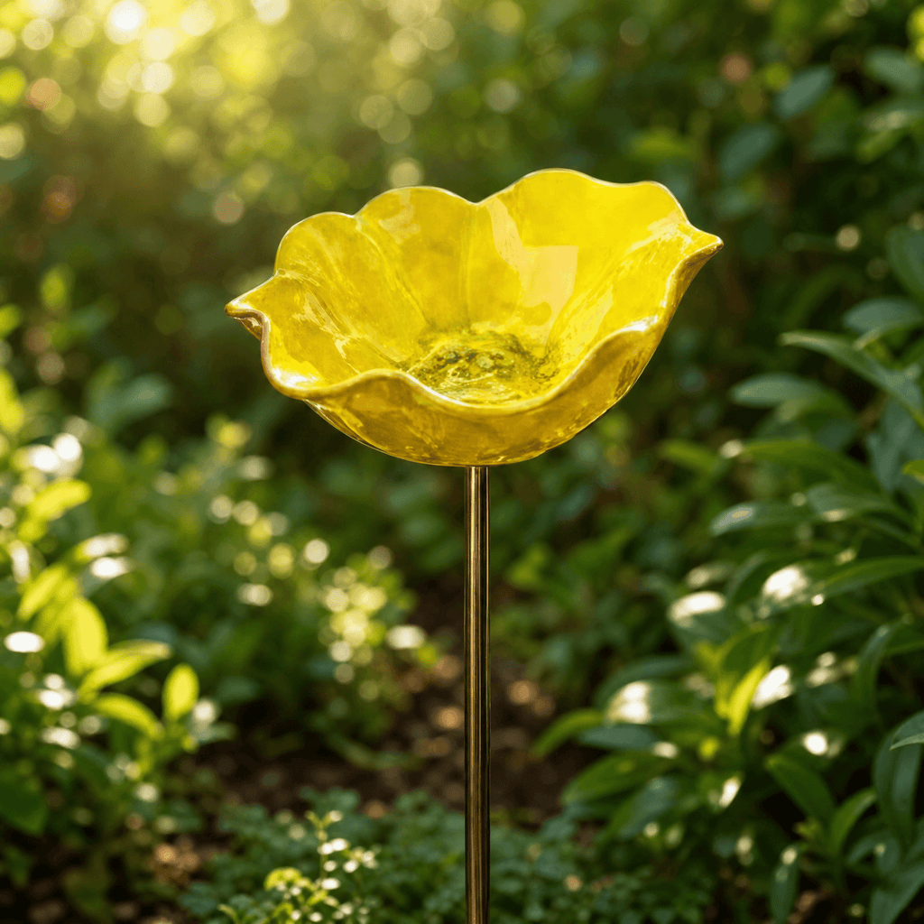 Petalune – Handcrafted Flower Bird Bath Garden Stake