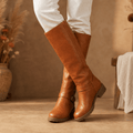 Ridella - Knee High Riding Boots with Buckle Detail