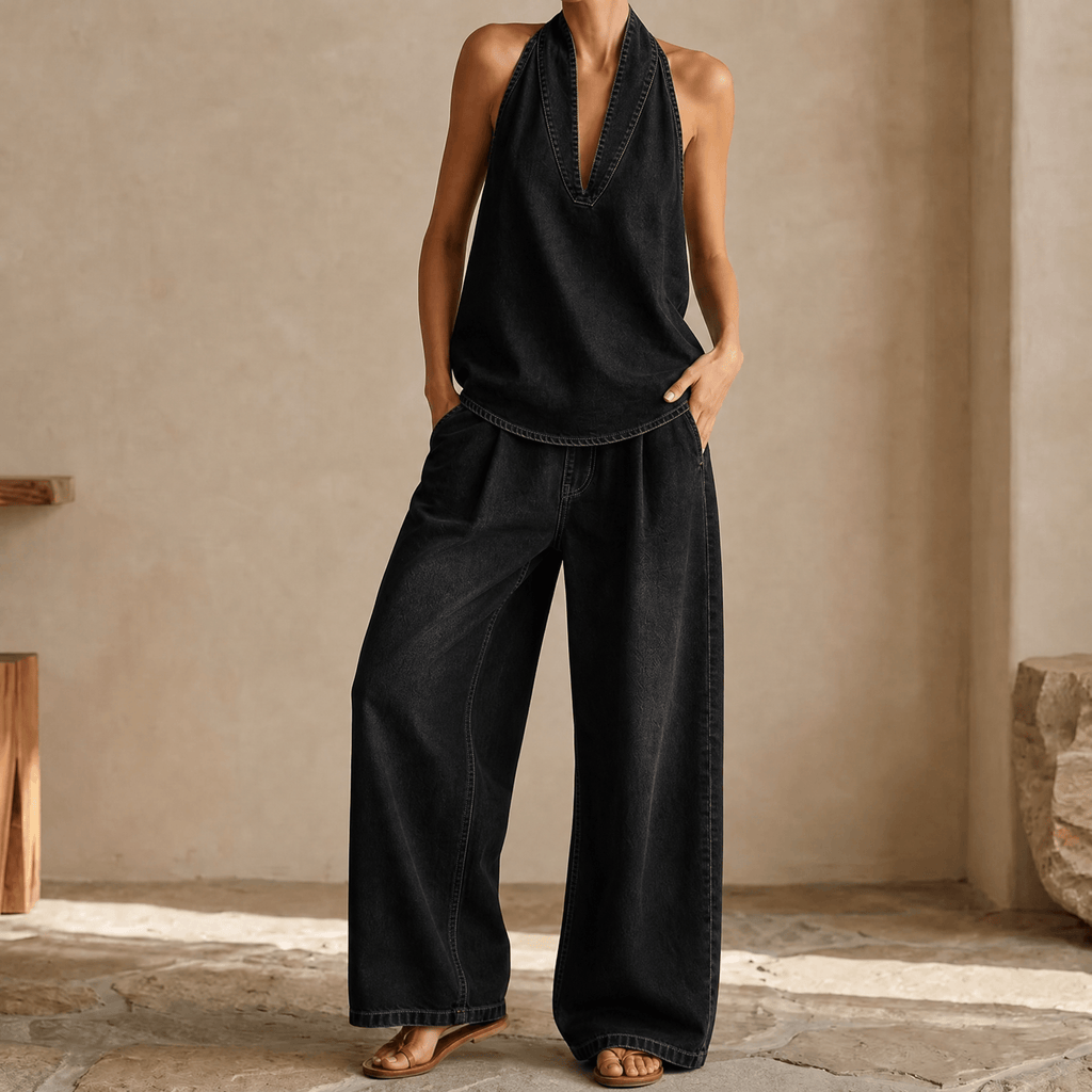 Rivella – Washed Denim Two Piece Summer Set