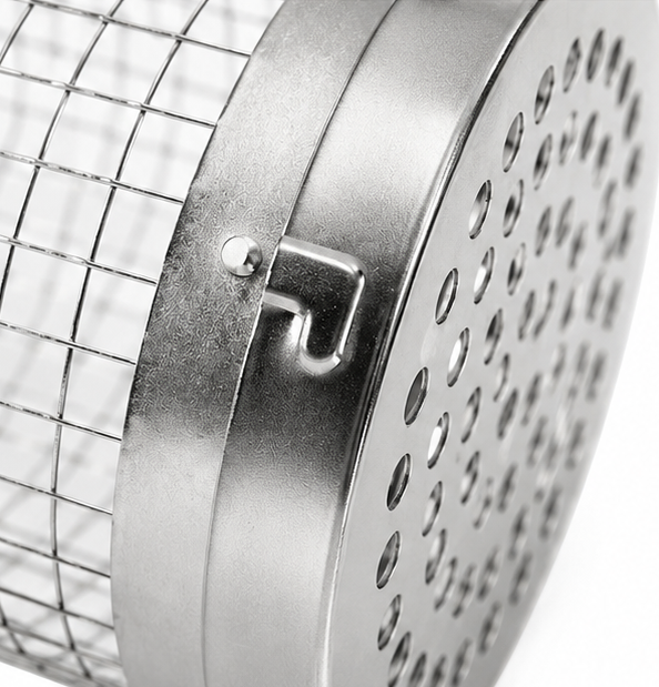 Rollwell – Rolling Stainless Mesh Grill Basket with Hook