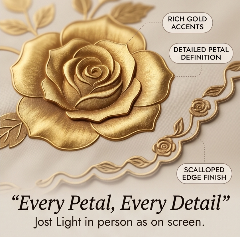 Rosalina – Embossed gold rose waterproof tablecloth