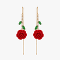 Roselyn – Romantic Rose and Emerald Earrings