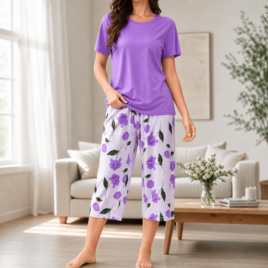 Sereya – Women's Breezy Floral Capri Pajama Set
