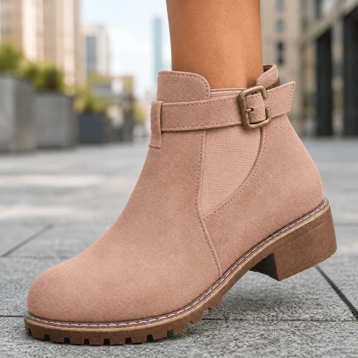 Solace – Slip On Low Heel Ankle Boots for Women