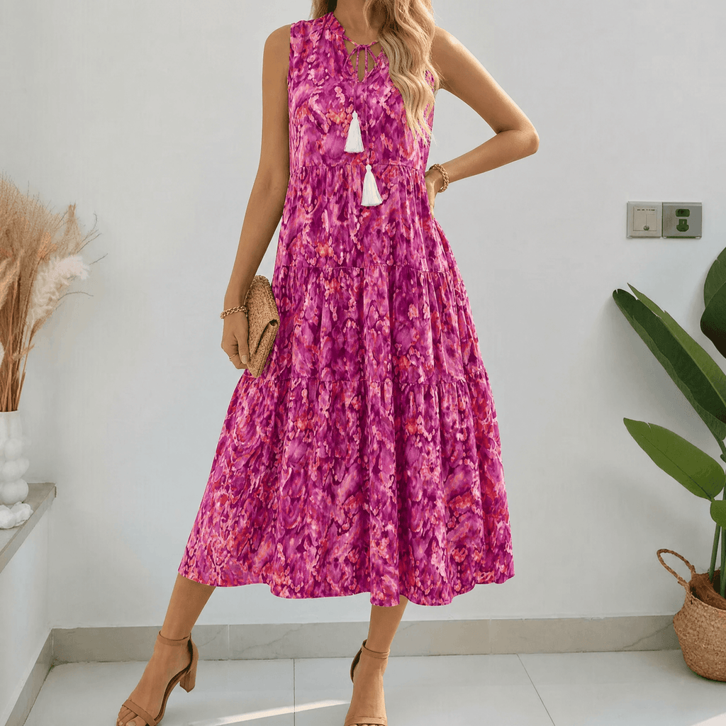 Soleia – Women's Tiered Boho Midi Dress