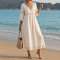 Solmera – Crochet Trim Midi Dress
