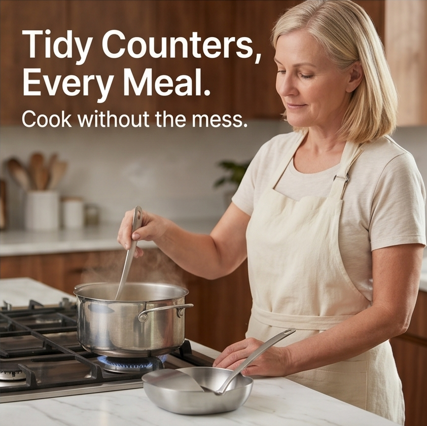 Spoonara – Heavy Stainless Spoon Rest for Tidy Counters