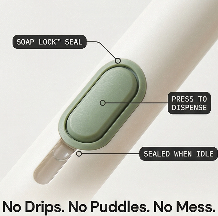 Sudspin – No Leak Dish Brush with Built In Soap Dispenser
