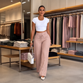 Trouserie – Drawstring Wide-Leg Trousers With Elastic Back