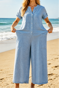 Wearbella – Loose-Fit Wide-Leg Pocketed Jumpsuit