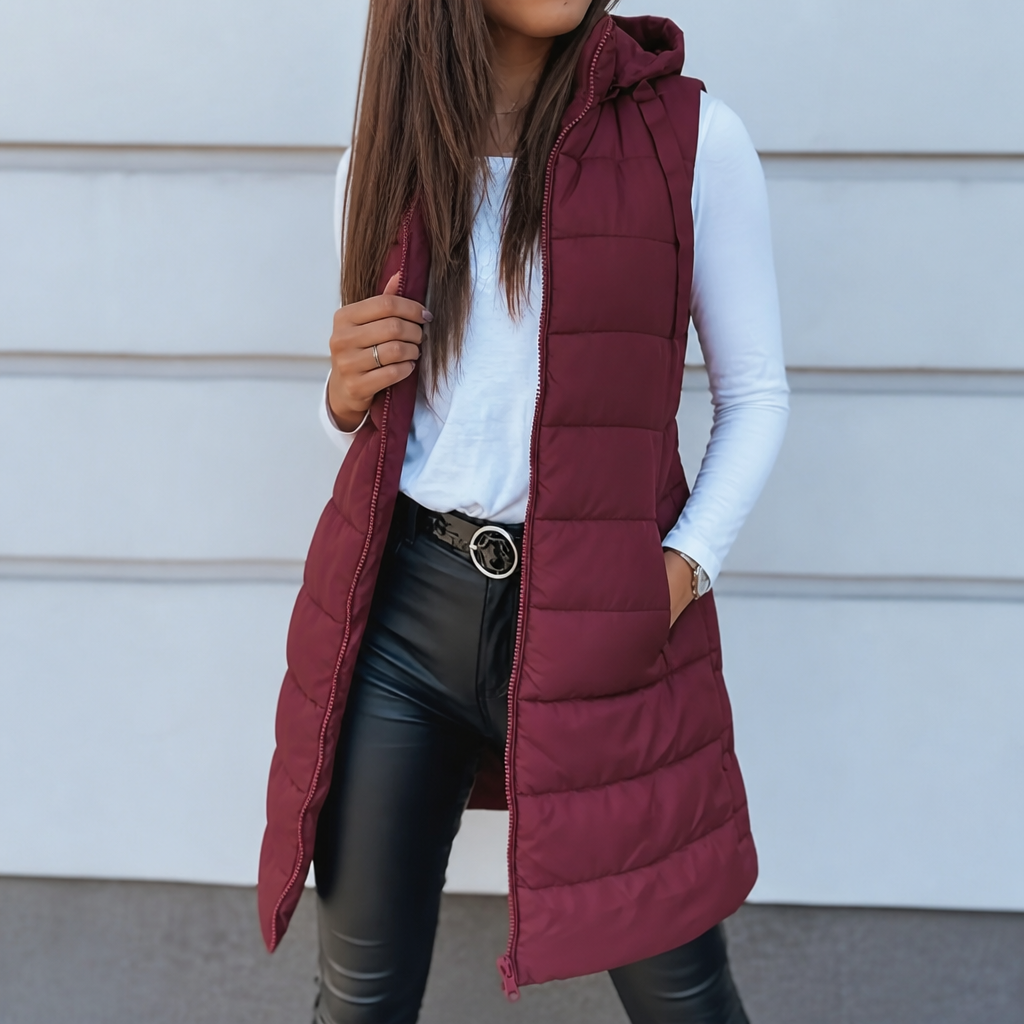 Wearbella – Longline Zip-Up Puffer Vest