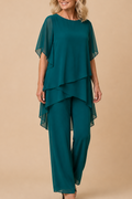 Wearbella – Draped Asymmetric Top And Wide-Leg Trouser Set