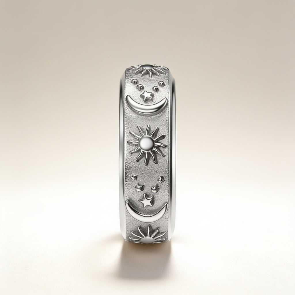 Tethro – Sun Moon Couple Spinner Anxiety Ring