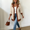 Plushlynn – Faux Leather-Trim Plush Teddy Coat