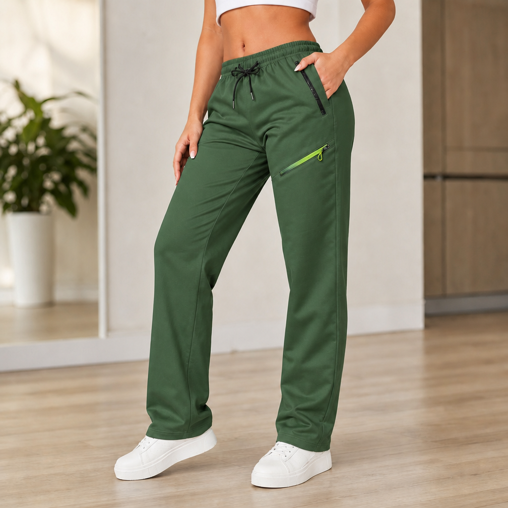 Poketa – Zip-Pocket Slim-Straight Pull-On Joggers
