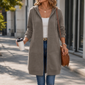 Coziluxe – Zip-Front Hooded Mid-Length Knit Cardigan