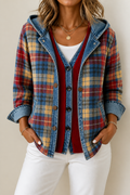 Havelyn – Denim-Trim Hooded Knit Cardigan