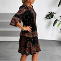 Wearbella – Tiered Paisley Print Split-Sleeve Midi Dress