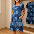 Wearbella – Patchwork Print Relaxed Shift Dress