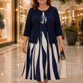 Cintura – Tie-Front Swirl Print Layered Midi Dress