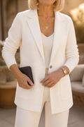 Lapelle – Structured Notch Lapel Flat-Knit Cardigan