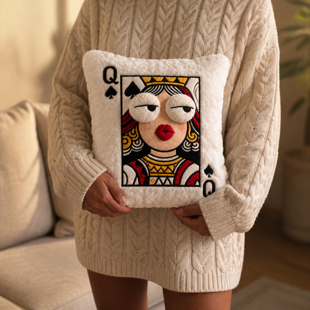 Velvina – Queen Of Spades Statement Throw Pillow