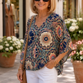 Wanderloom – V-Neck Blouse With A Drape That Skims, Not Clings