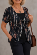 Wearbella – Draped Front V-Neck Layered Top